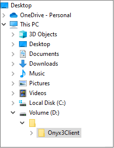 Program folder selection